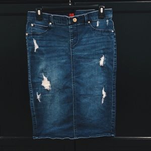 Denim Jean Pull-On Skirt
